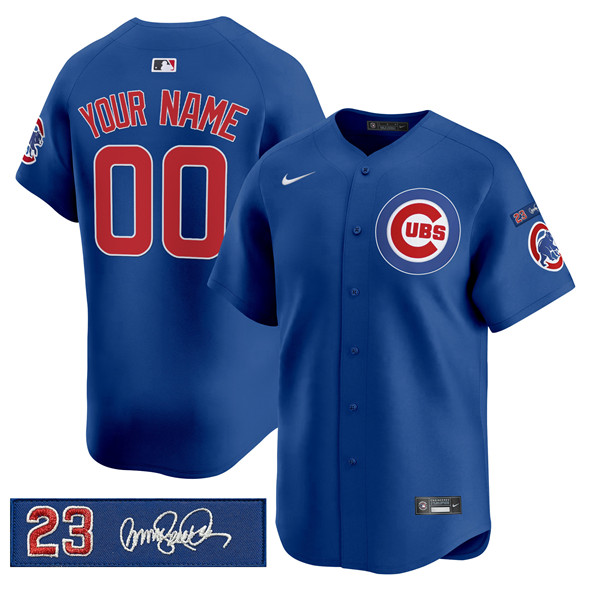 Men’s Chicago Cubs Active Player Custom Royal 'Ryne Sandberg Tribute' Vapor Limited V3 Stitched Baseball Jersey