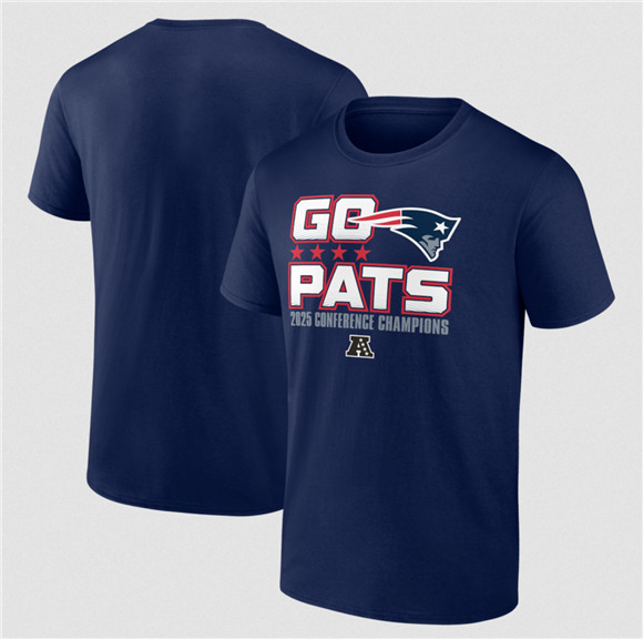 Men's New England Patriots Navy 2025 AFC Champions Hometown T-Shirt