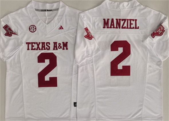 Men's Texas A&M Aggies Lions #2 Johnny Manziel White 2025 F.U.S.E. Stitched Jersey