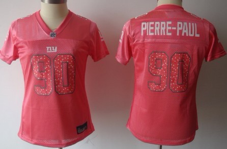 New York Giants #90 Jason Pierre-Paul Pink Womens Sweetheart Jersey