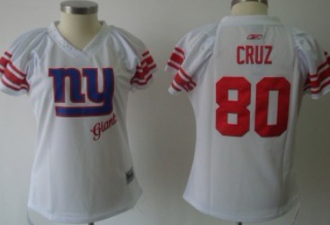 New York Giants #80 Victor Cruz 2011 White Womens Field Flirt Fashion Jersey