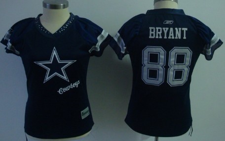 Dallas Cowboys #88 Dez Bryant 2011 Blue Womens Field Flirt Fashion Jersey