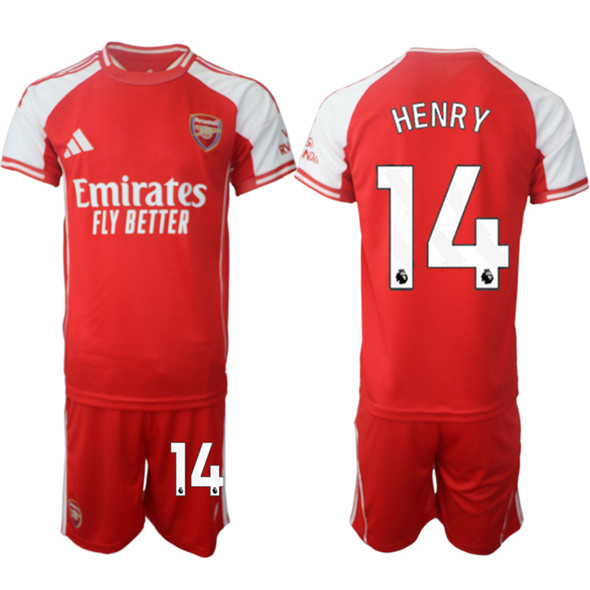 Men's Arsenal F.C #14 Thierry Henry Red 2025 Home Soccer Jersey Suit