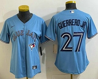 Women's Toronto Blue Jays #27 Vladimir Guerrero Jr Light Blue Cool Base Jersey