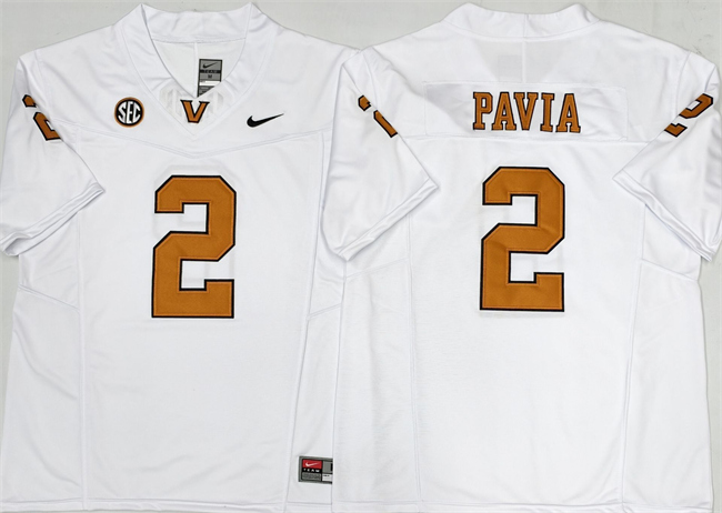 Men's Vanderbilt Commodores #2 Diego Pavia White 2025 F.U.S.E. Vapor Limited Stitched Football Jersey