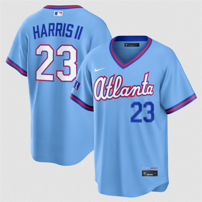 Men's Atlanta Braves #23 Michael Harris II Powder Blue 2026 City Connect Stadium Stitched Baseball Jersey