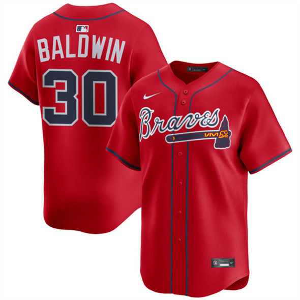 Men's Atlanta Braves #30 Drake Baldwin Red 2025 Alternate Limited Stitched Baseball Jersey