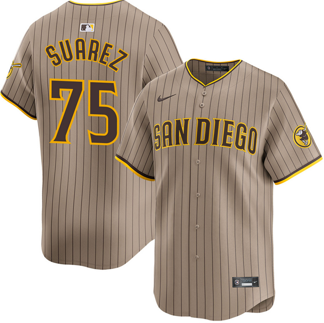 Men's San Diego Padres #75 Robert Suarez Tan 2024 Alternate Limited Stitched Baseball Jersey