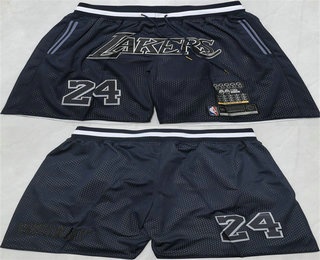 Men's Los Angeles Lakers #24 Kobe Bryant Black 2025 Shorts