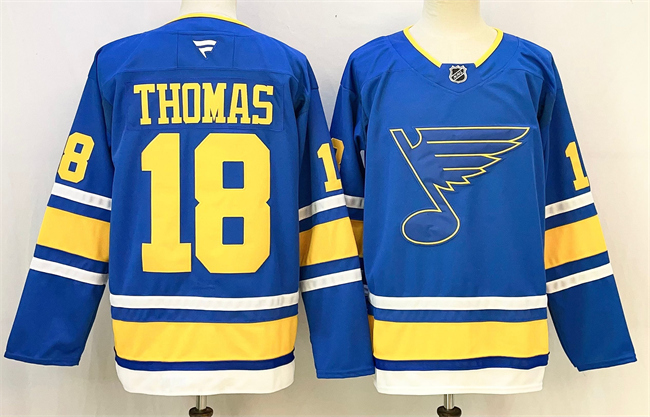 Men's St. Louis Blues #18 Robert Thomas Blue 2025 Stitched Hockey Jersey