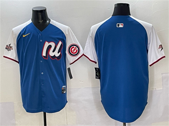 Men's National League Chicago Cubs Blank Blue Alternate 2025 All-Star Edition Limited Stitched Baseball Jersey