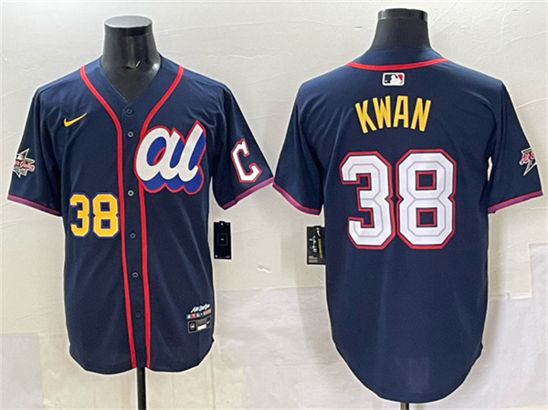 Men's American League #38 Steven Kwan Navy 2025 All-Star Edition Limited Stitched Baseball Jersey
