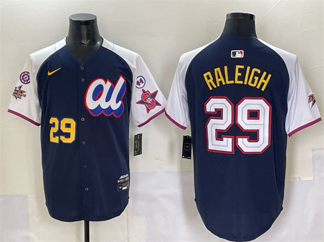 Men's American League #29 Cal Raleigh Navy Alternate 2025 All-Star With Patch Edition Limited Stitched Baseball Jersey