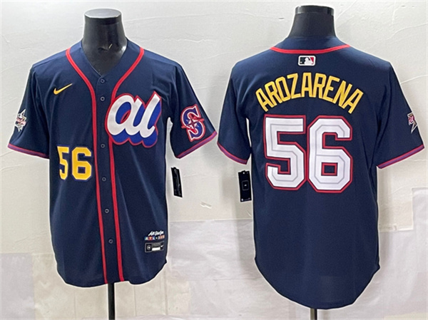 Men's American League #56 Randy Arozarena Navy 2025 All-Star Edition Limited Stitched Baseball Jersey