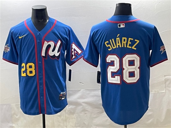 Men's National League #28 Eugenio Suárez Blue 2025 All-Star Edition Limited Stitched Baseball Jersey