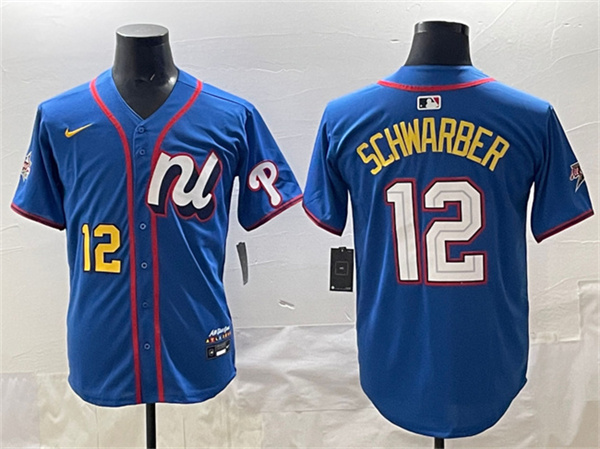 Men's National League #12 Kyle Schwarber Blue 2025 All-Star Edition Limited Stitched Baseball Jersey
