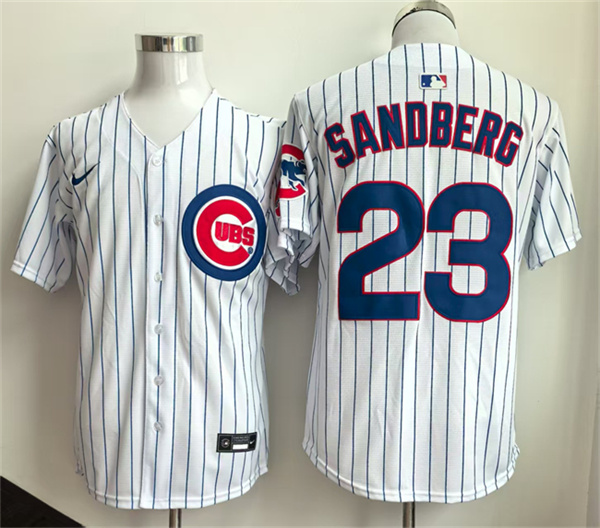 Men's Chicago Cubs #23 Ryne Sandberg White Limited Stitched Baseball Jersey