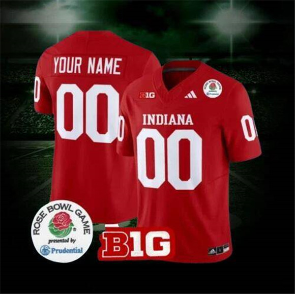Men's Indiana Hoosiers Active Player Custom 2025 F.U.S.E. Rose Bowl Red Stitched Football Jersey