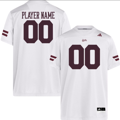 Men's Mississippi State Bulldogs White Football adidas Replica Custom Jersey