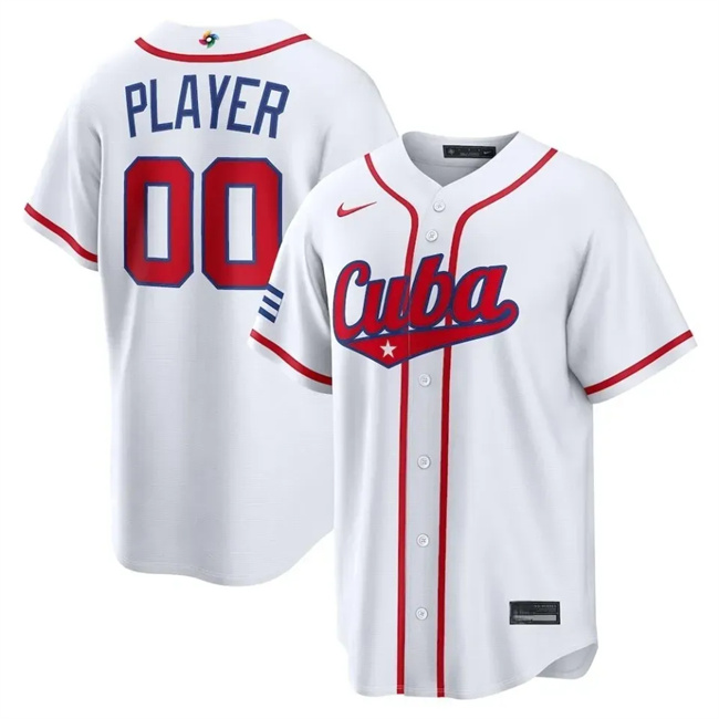 Men's Cuba Baseball ACTIVE PLAYER Custom White 2026 World Baseball Classic Home Stadium Stitched Jersey