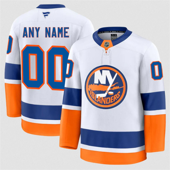 Men's New York Islanders ACTIVE PLAYER Custom White 2024-25 Away Stitched Hockey Jersey