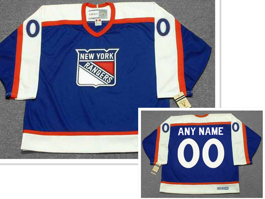 Men's NEW YORK RANGERS 1970's Away CCM Throwback Jersey Customized Any Name & Number